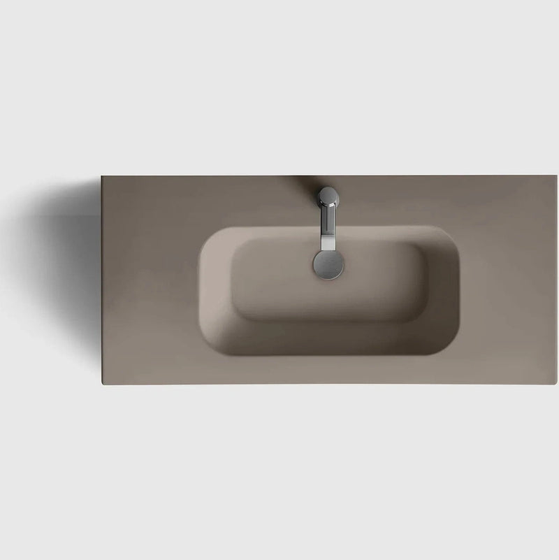 HAVEN Badeværelsesmøbler HAVEN H2/100 - Smoked Oak Wood med bordplade i porcelæn