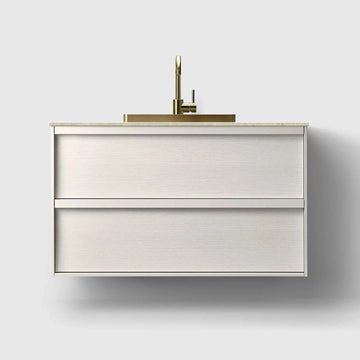 HAVEN Badeværelsesmøbler HAVEN H2/100 - White Wood med stenbordplade