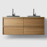 HAVEN Badeværelsesmøbler HAVEN H2/120 badeværelsesmøbel - Norrvange beige bordplade og håndvask - Oak Wood