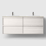 HAVEN Badeværelsesmøbler HAVEN H2/120 badeværelsesmøbel - Norrvange beige bordplade og håndvask - White Wood