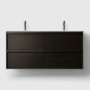 HAVEN Badeværelsesmøbler HAVEN H2/120 - Dark Wood med bordplade i porcelæn