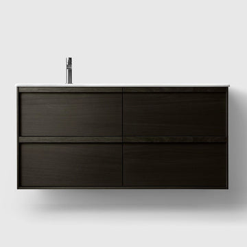 HAVEN Badeværelsesmøbler HAVEN H2/120 - Dark Wood med bordplade i porcelæn