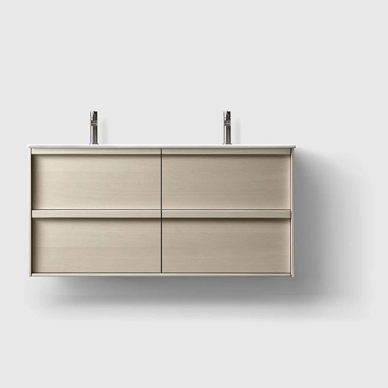HAVEN Badeværelsesmøbler HAVEN H2/120 - Light Ash Wood med bordplade i porcelæn