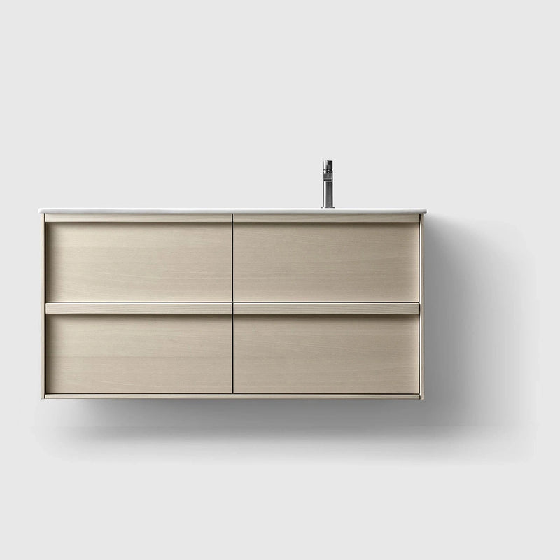 HAVEN Badeværelsesmøbler HAVEN H2/120 - Light Ash Wood med bordplade i porcelæn