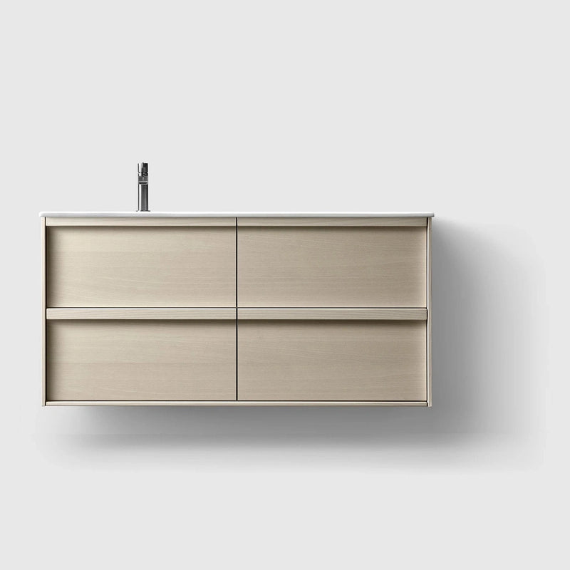 HAVEN Badeværelsesmøbler HAVEN H2/120 - Light Ash Wood med bordplade i porcelæn