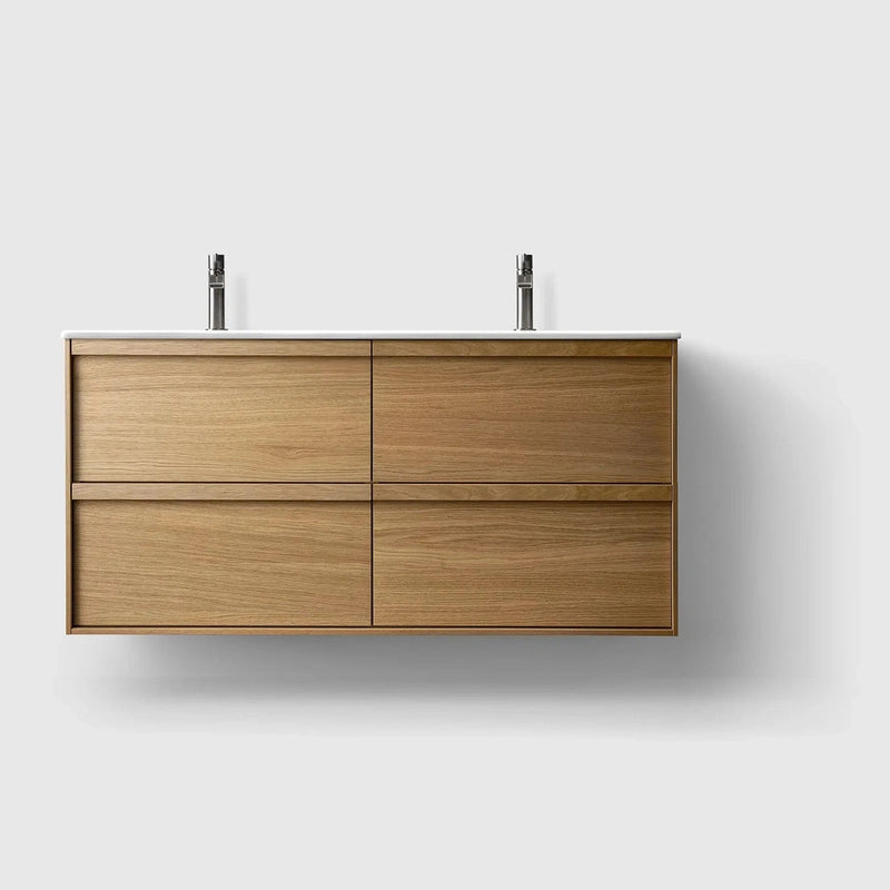 HAVEN Badeværelsesmøbler HAVEN H2/120 - Oak Wood med bordplade i porcelæn