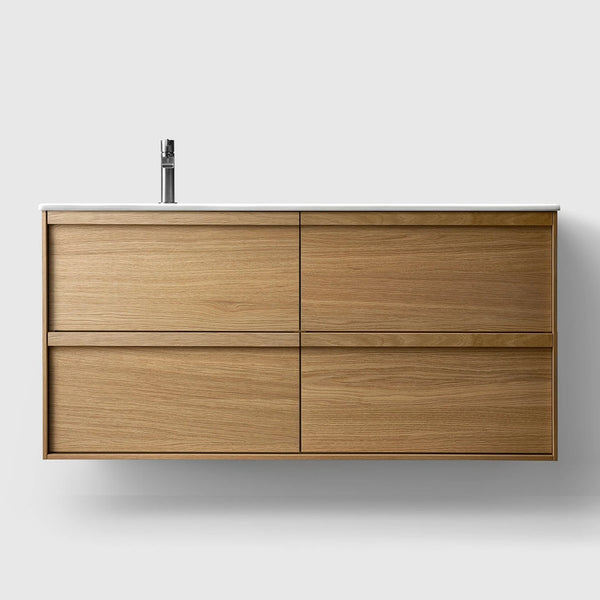 HAVEN Badeværelsesmøbler HAVEN H2/120 - Oak Wood med bordplade i porcelæn