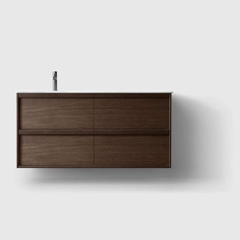 HAVEN Badeværelsesmøbler HAVEN H2/120 - Smoked Oak Wood med bordplade i porcelæn