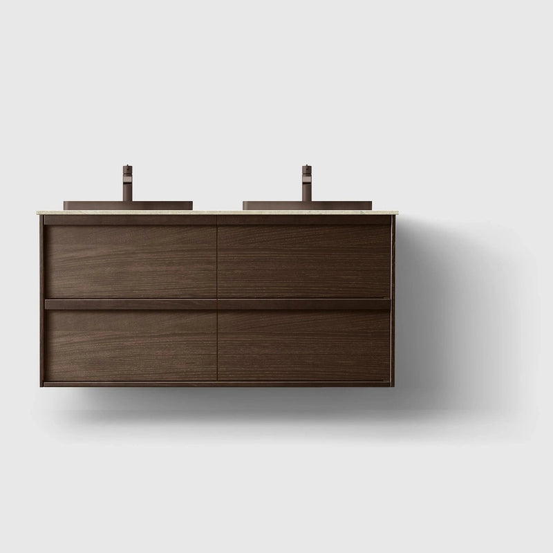 HAVEN Badeværelsesmøbler HAVEN H2/120 - Smoked Oak Wood med stenbordplade