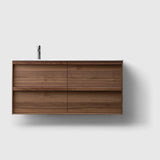 HAVEN Badeværelsesmøbler HAVEN H2/120 - Walnut Wood med bordplade i porcelæn