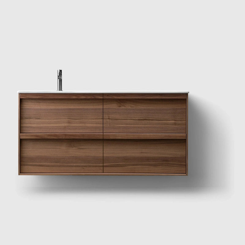 HAVEN Badeværelsesmøbler HAVEN H2/120 - Walnut Wood med bordplade i porcelæn
