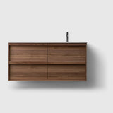 HAVEN Badeværelsesmøbler HAVEN H2/120 - Walnut Wood med bordplade i porcelæn
