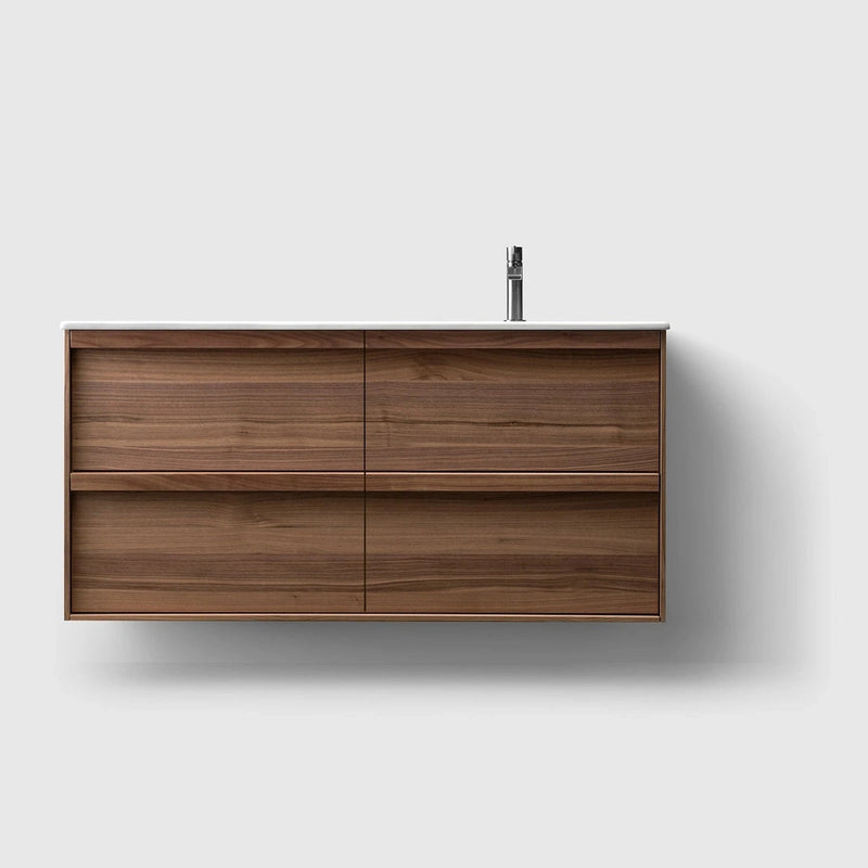HAVEN Badeværelsesmøbler HAVEN H2/120 - Walnut Wood med bordplade i porcelæn