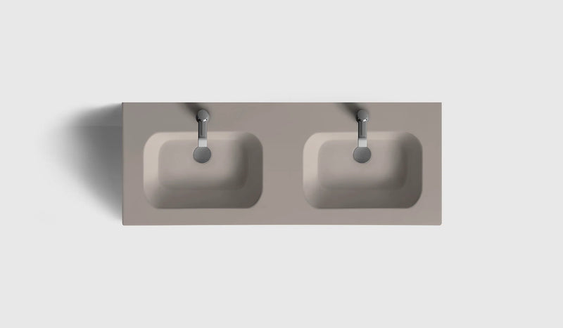 HAVEN Badeværelsesmøbler HAVEN H2/120 - Walnut Wood med dobbelt vask i porcelæn