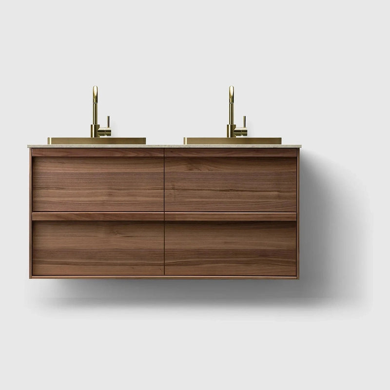 HAVEN Badeværelsesmøbler HAVEN H2/120 - Walnut Wood med stenbordplade