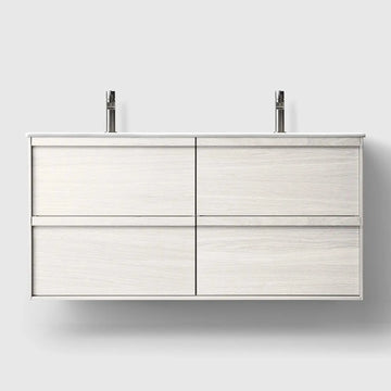 HAVEN Badeværelsesmøbler HAVEN H2/120 - White Wood med bordplade i porcelæn