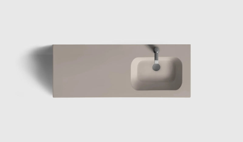 HAVEN Badeværelsesmøbler HAVEN H2/120 - White Wood med vask til højre/venstre i porcelæn