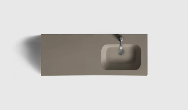 HAVEN Badeværelsesmøbler HAVEN H2/120 - White Wood med vask til højre/venstre i porcelæn