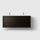 HAVEN Badeværelsesmøbler HAVEN H2/140 - Dark Wood med bordplade i hvid solid surface