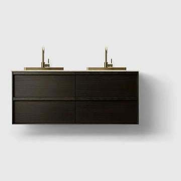 HAVEN Badeværelsesmøbler HAVEN H2/140 - Dark Wood med stenbordplade