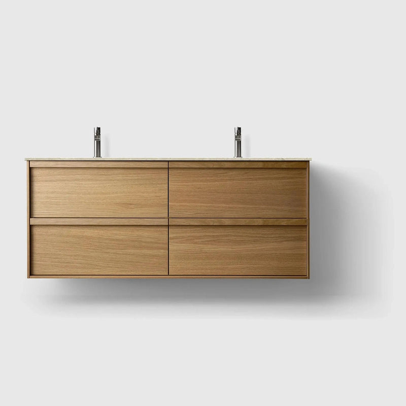 HAVEN Badeværelsesmøbler HAVEN H2/140 - Oak Wood med stenbordplade