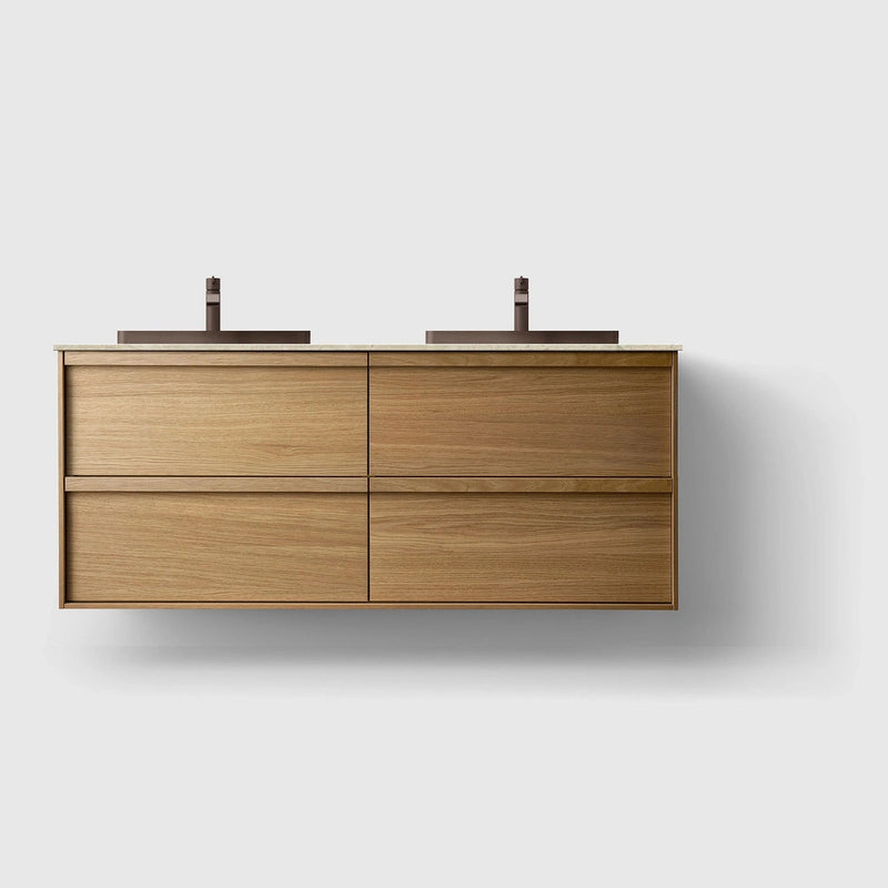 HAVEN Badeværelsesmøbler HAVEN H2/140 - Oak Wood med stenbordplade