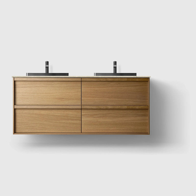 HAVEN Badeværelsesmøbler HAVEN H2/140 - Oak Wood med stenbordplade