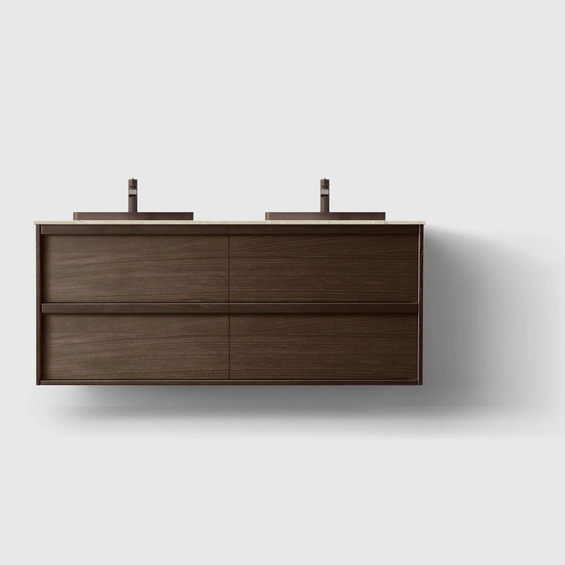 HAVEN Badeværelsesmøbler HAVEN H2/140 - Smoked Oak Wood med stenbordplade