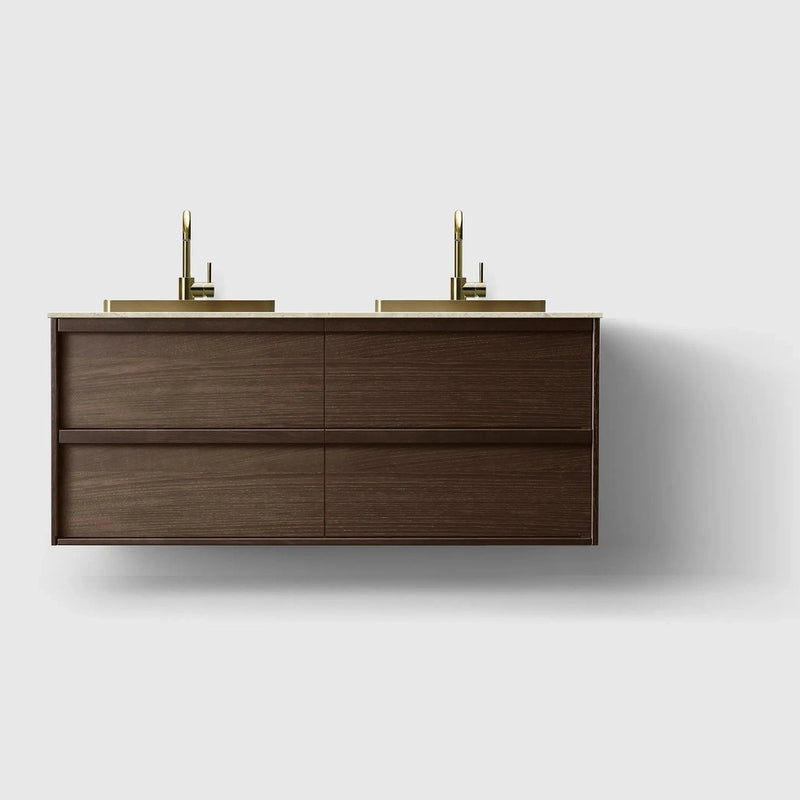 HAVEN Badeværelsesmøbler HAVEN H2/140 - Smoked Oak Wood med stenbordplade