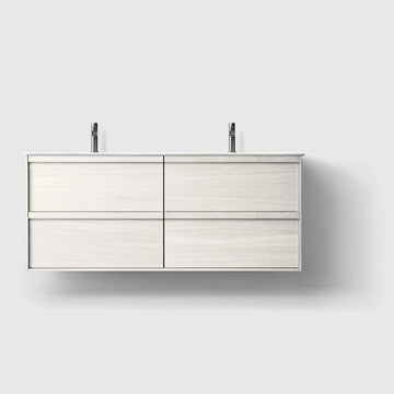 HAVEN Badeværelsesmøbler HAVEN H2/140 - White Wood med bordplade i porcelæn