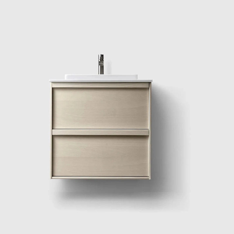 HAVEN Badeværelsesmøbler HAVEN H2/60 - Light Ash Wood med bordplade i hvid solid surface