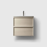 HAVEN Badeværelsesmøbler HAVEN H2/60 - Light Ash Wood med bordplade i hvid solid surface