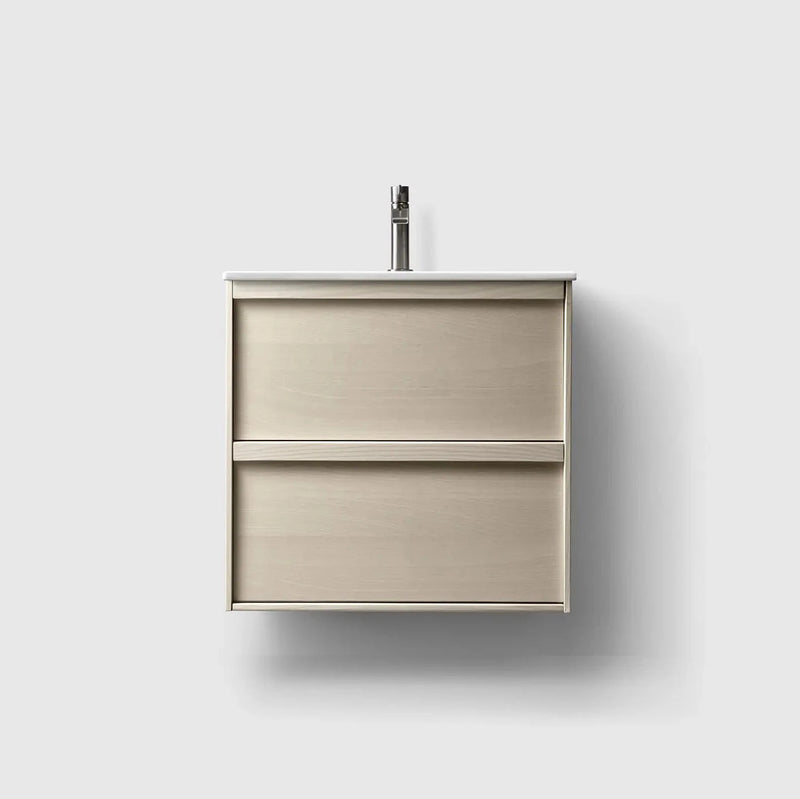 HAVEN Badeværelsesmøbler HAVEN H2/60 - Light Ash Wood med bordplade i porcelæn