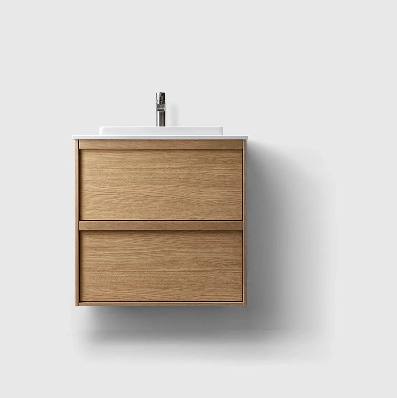 HAVEN Badeværelsesmøbler HAVEN H2/60 - Oak Wood med bordplade i hvid solid surface