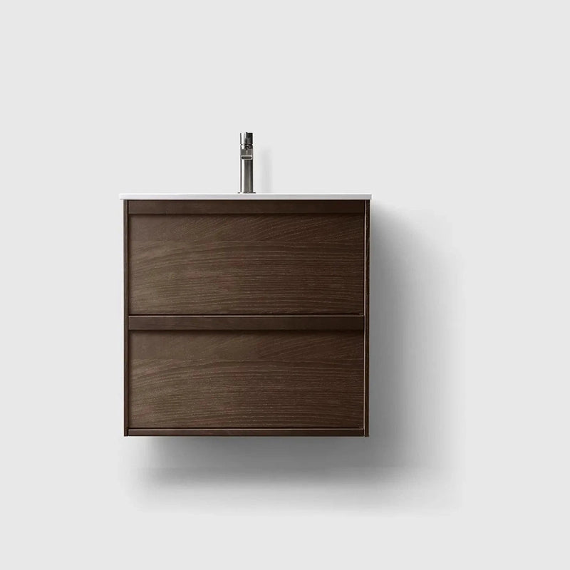 HAVEN Badeværelsesmøbler HAVEN H2/60 - Smoked Oak Wood med bordplade i porcelæn