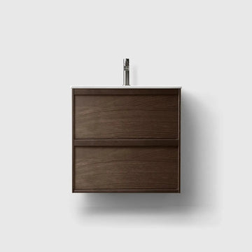 HAVEN Badeværelsesmøbler HAVEN H2/60 - Smoked Oak Wood med bordplade i porcelæn