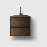 HAVEN Badeværelsesmøbler HAVEN H2/60 - Smoked Oak Wood med stenbordplade