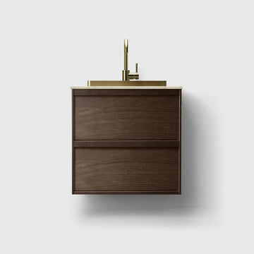 HAVEN Badeværelsesmøbler HAVEN H2/60 - Smoked Oak Wood med stenbordplade