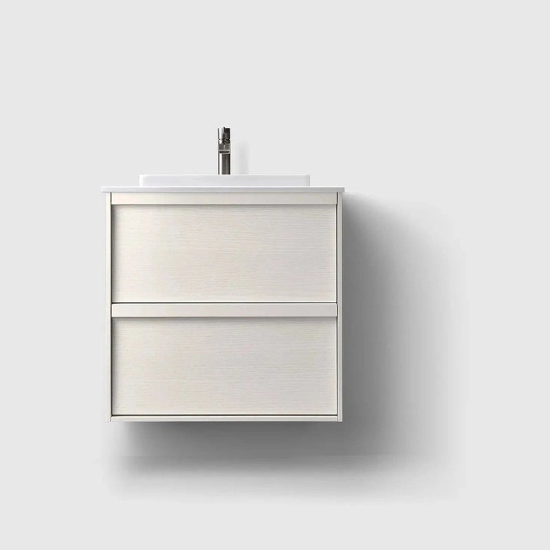 HAVEN Badeværelsesmøbler HAVEN H2/60 - White Wood med bordplade i hvid solid surface