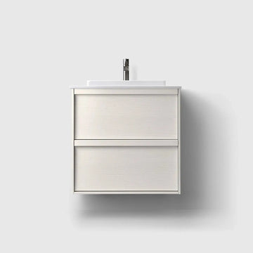 HAVEN Badeværelsesmøbler HAVEN H2/60 - White Wood med bordplade i hvid solid surface