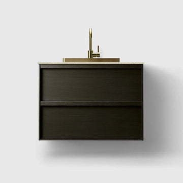 HAVEN Badeværelsesmøbler HAVEN H2/80 - Dark Wood med stenbordplade