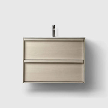 HAVEN Badeværelsesmøbler HAVEN H2/80 - Light Ash Wood med bordplade i porcelæn