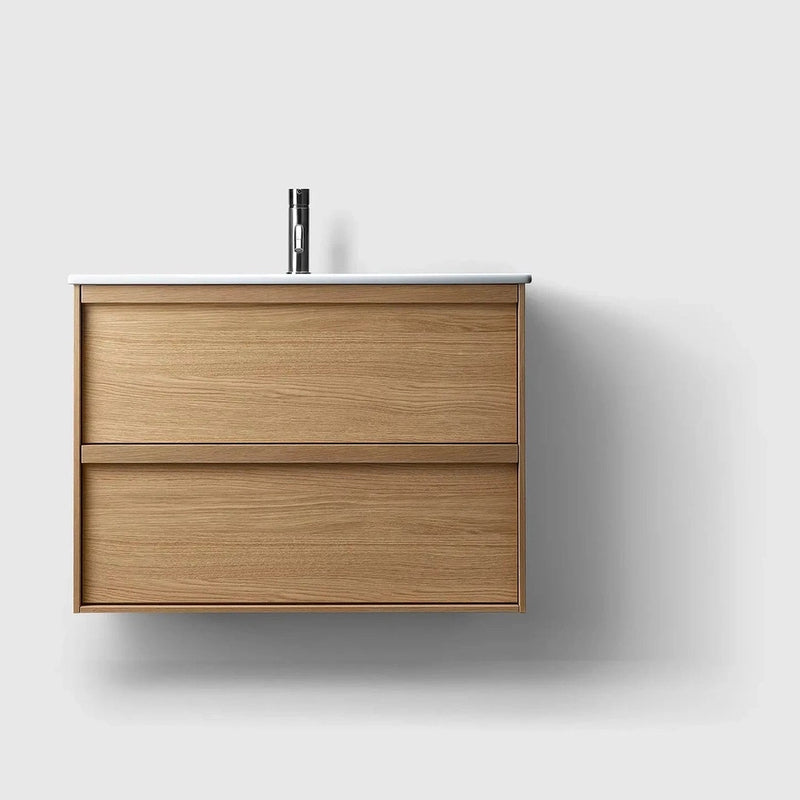 HAVEN Badeværelsesmøbler HAVEN H2/80 - Oak Wood med bordplade i porcelæn