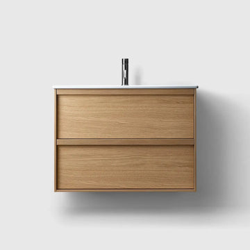 HAVEN Badeværelsesmøbler HAVEN H2/80 - Oak Wood med bordplade i porcelæn