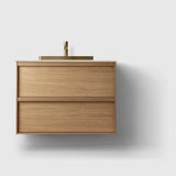 HAVEN Badeværelsesmøbler HAVEN H2/80 - Oak Wood med stenbordplade