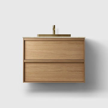 HAVEN Badeværelsesmøbler HAVEN H2/80 - Oak Wood med stenbordplade