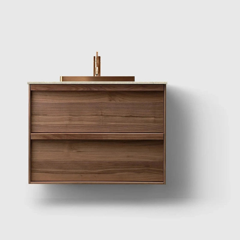HAVEN Badeværelsesmøbler HAVEN H2/80 - Walnut Wood med stenbordplade
