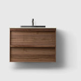 HAVEN Badeværelsesmøbler HAVEN H2/80 - Walnut Wood med stenbordplade