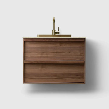 HAVEN Badeværelsesmøbler HAVEN H2/80 - Walnut Wood med stenbordplade