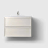 HAVEN Badeværelsesmøbler HAVEN H2/80 - White Wood med bordplade i hvid solid surface